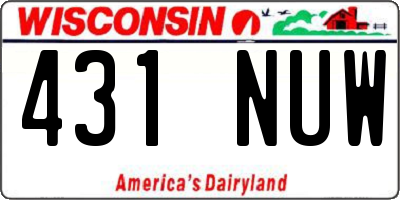 WI license plate 431NUW