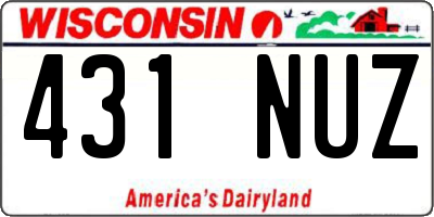 WI license plate 431NUZ