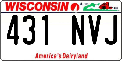 WI license plate 431NVJ
