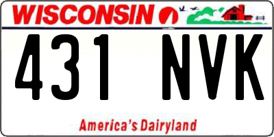 WI license plate 431NVK