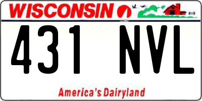 WI license plate 431NVL