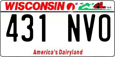 WI license plate 431NVO