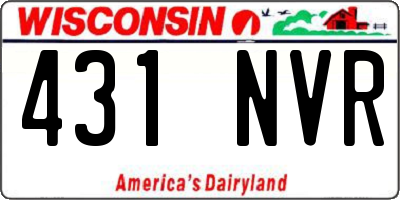WI license plate 431NVR