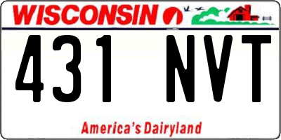 WI license plate 431NVT