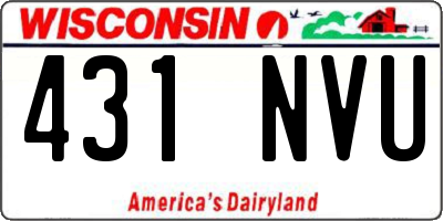 WI license plate 431NVU