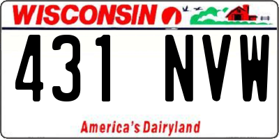 WI license plate 431NVW