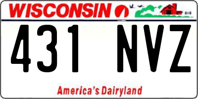 WI license plate 431NVZ