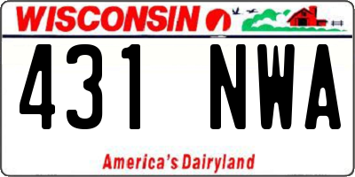 WI license plate 431NWA