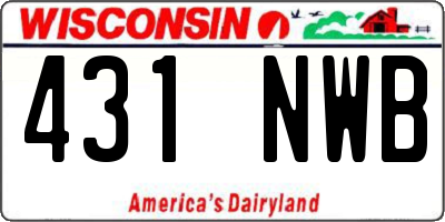 WI license plate 431NWB