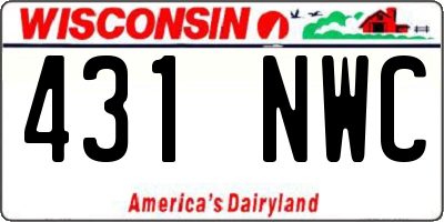 WI license plate 431NWC