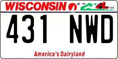 WI license plate 431NWD