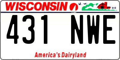 WI license plate 431NWE
