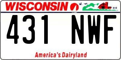 WI license plate 431NWF