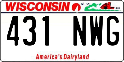 WI license plate 431NWG