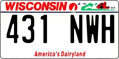 WI license plate 431NWH