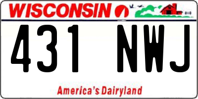 WI license plate 431NWJ