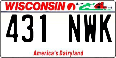 WI license plate 431NWK