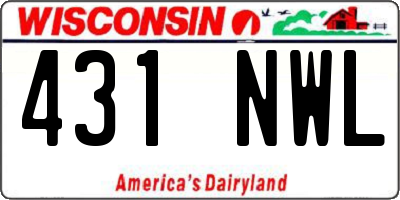 WI license plate 431NWL