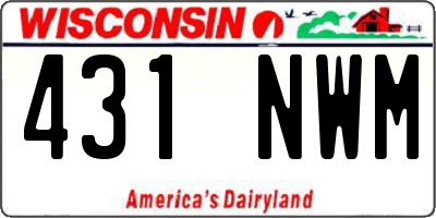 WI license plate 431NWM