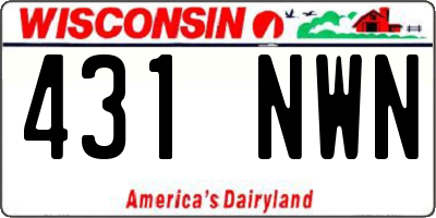 WI license plate 431NWN