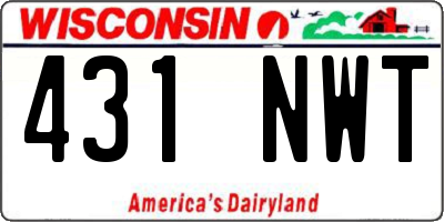 WI license plate 431NWT