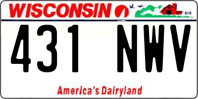 WI license plate 431NWV