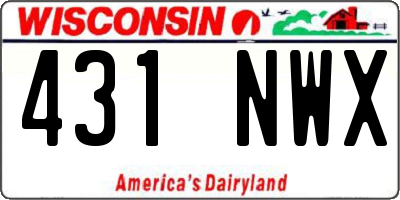 WI license plate 431NWX