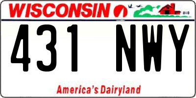WI license plate 431NWY