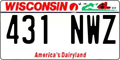 WI license plate 431NWZ