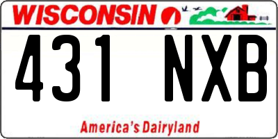 WI license plate 431NXB
