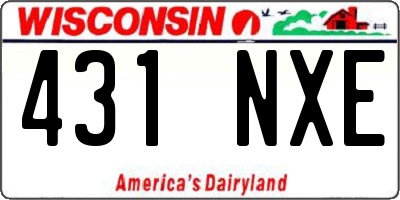 WI license plate 431NXE