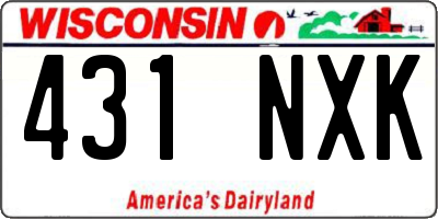 WI license plate 431NXK