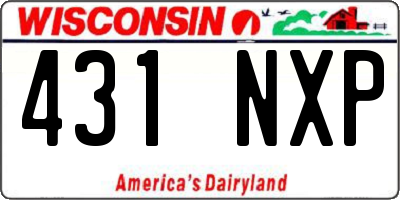 WI license plate 431NXP