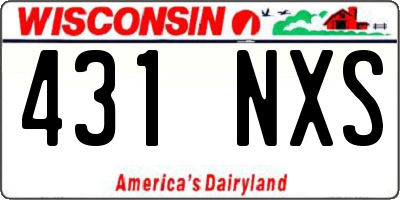 WI license plate 431NXS