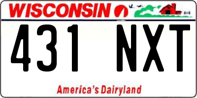 WI license plate 431NXT