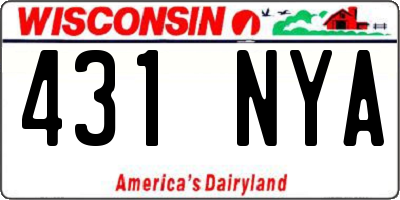 WI license plate 431NYA