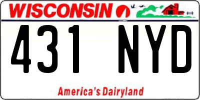 WI license plate 431NYD