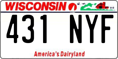 WI license plate 431NYF