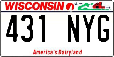 WI license plate 431NYG
