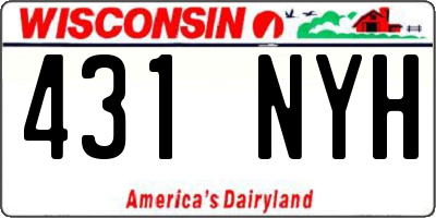 WI license plate 431NYH