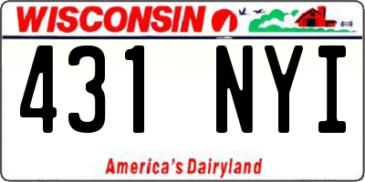 WI license plate 431NYI