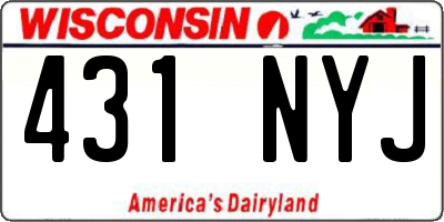 WI license plate 431NYJ