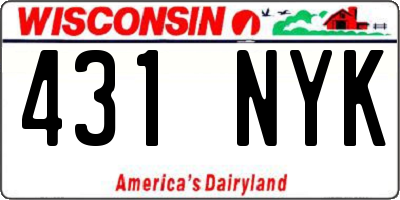 WI license plate 431NYK