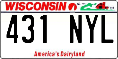 WI license plate 431NYL
