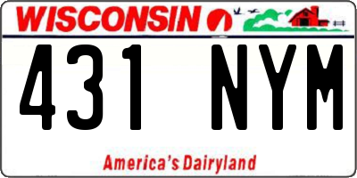 WI license plate 431NYM