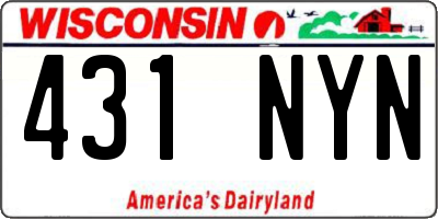 WI license plate 431NYN