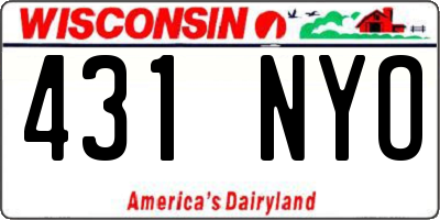 WI license plate 431NYO