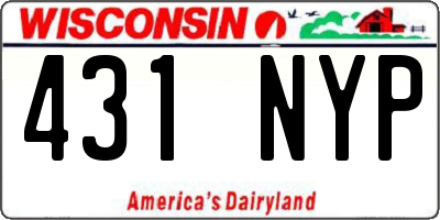 WI license plate 431NYP