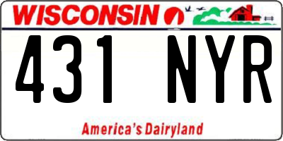 WI license plate 431NYR