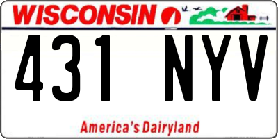 WI license plate 431NYV